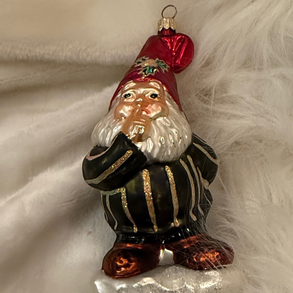 Christopher Radko: “Elf Secrets” Ornament - Red and Gold